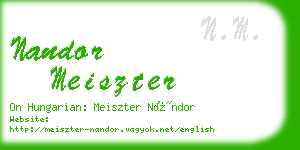 nandor meiszter business card